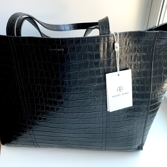 Anine Bing Croc Tote Bag Oversized NEW - Picture 2 of 15